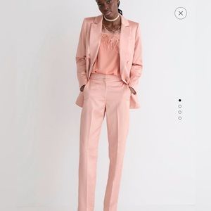 Tall full-length Kate straight pant in structure satin.